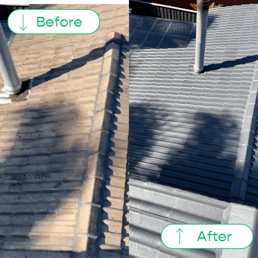 Exemple of roof restoration in Sydney Area. Roof paint Sydney area