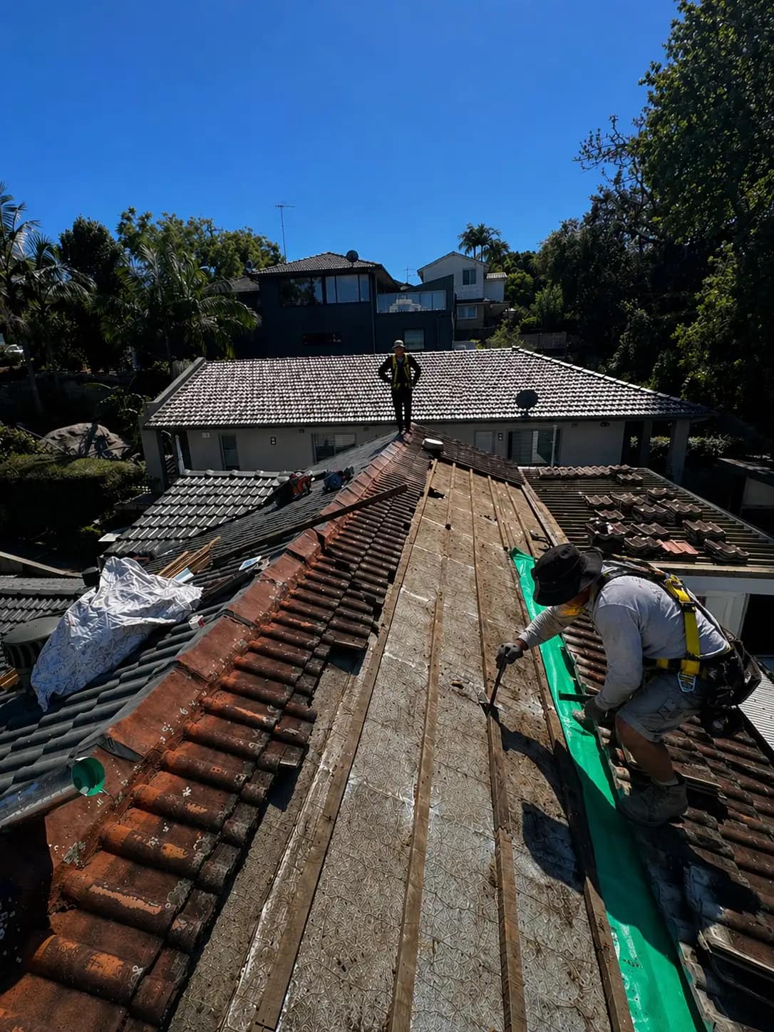 Magic Gutter team carrying out roof work at a Sydney property