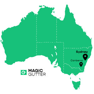 Map of Autralia that a Magic Gutter service. gutter cleaning quote